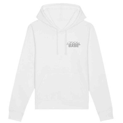 Sweat à capuche blanc et gris A COOL BABE - Collection hoodie femme