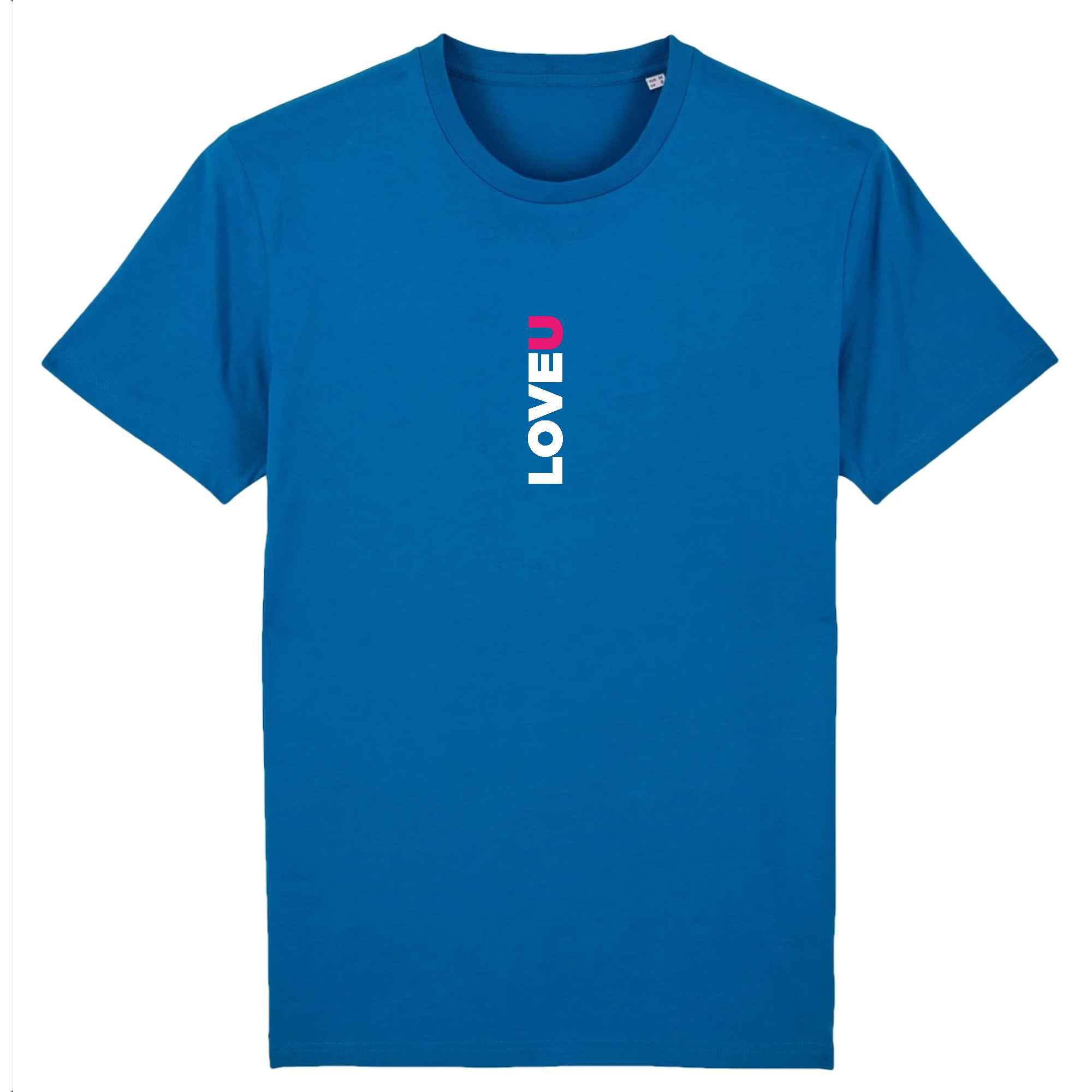 T-shirt unisexe bleu LOVE YOU - Collection Saint-valentin