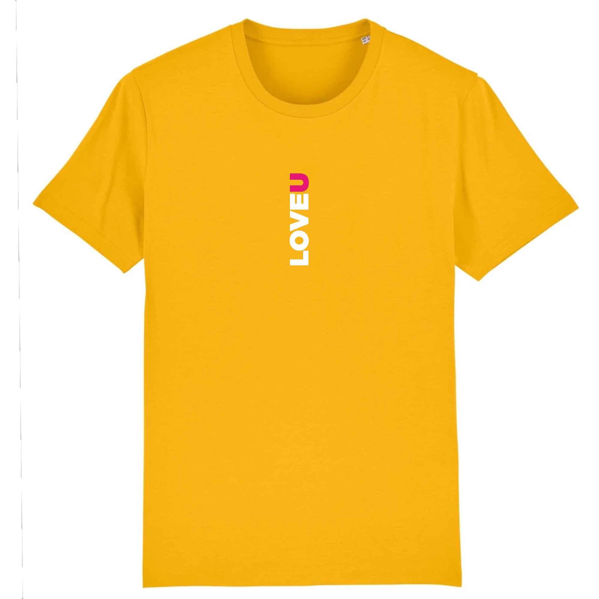 T-shirt unisexe jaune LOVE YOU - Collection Saint-valentin