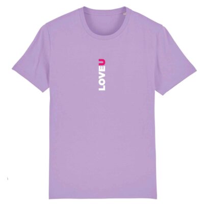 T-shirt unisexe lavande LOVE YOU - Collection Saint-valentin