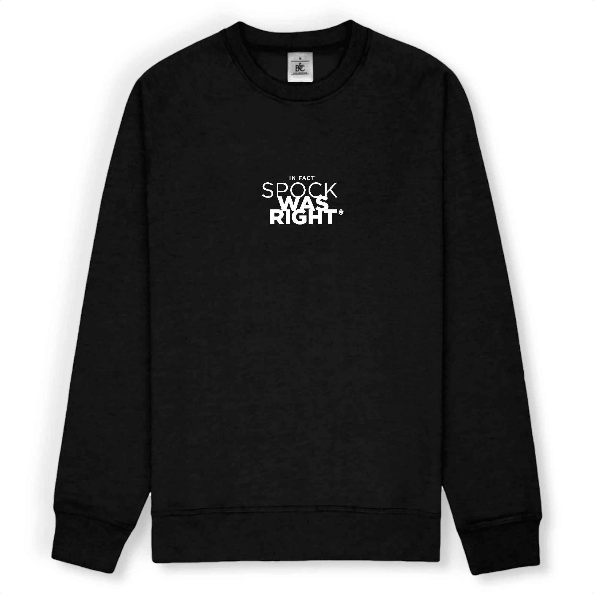 Sweatshirt unisexe noir et blanc SPOCK WAS RIGHT - Sweat hoodie