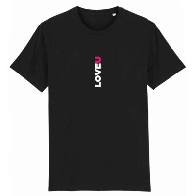 T-shirt unisexe noir LOVE YOU - Collection Saint-valentin