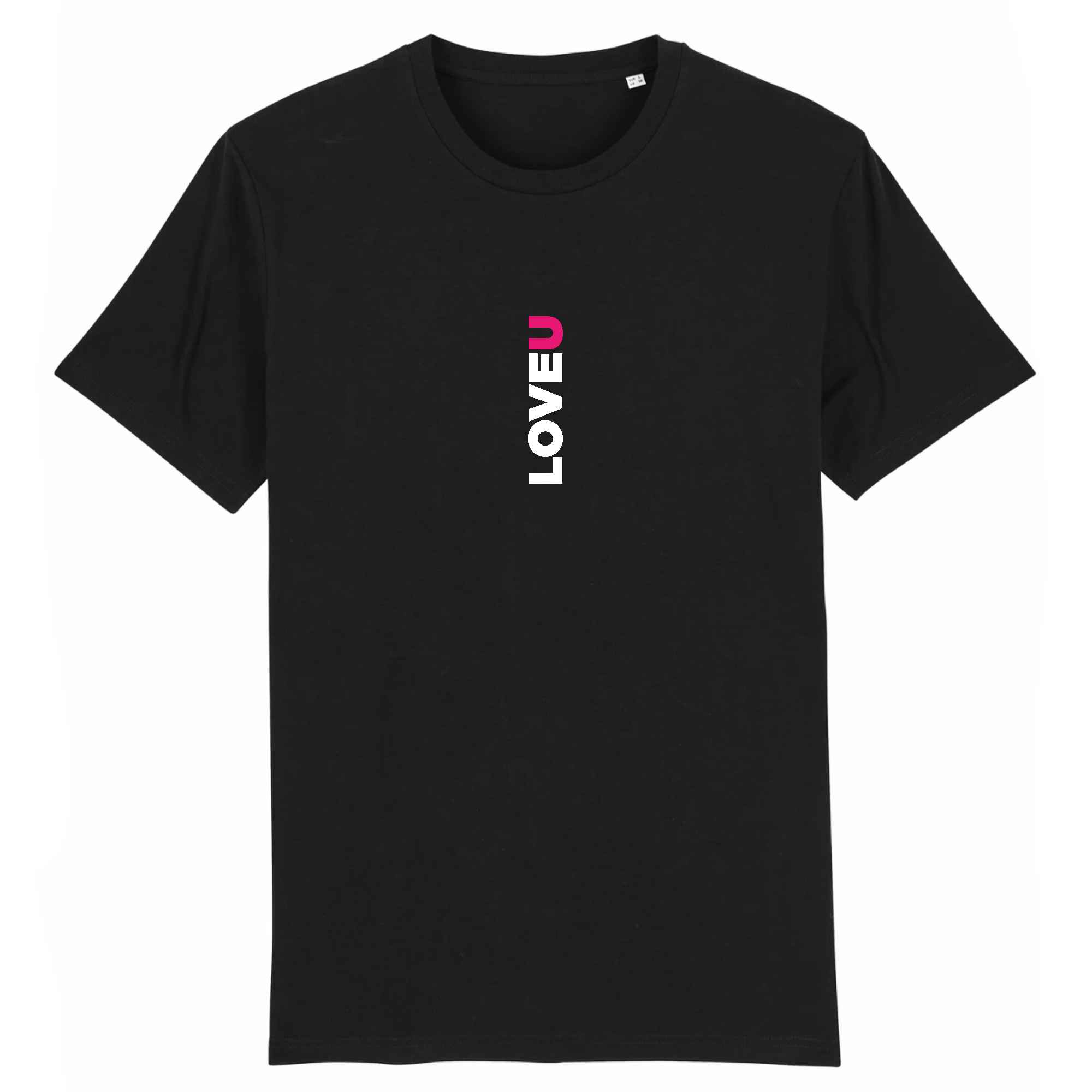 T-shirt unisexe noir LOVE YOU - Collection Saint-valentin
