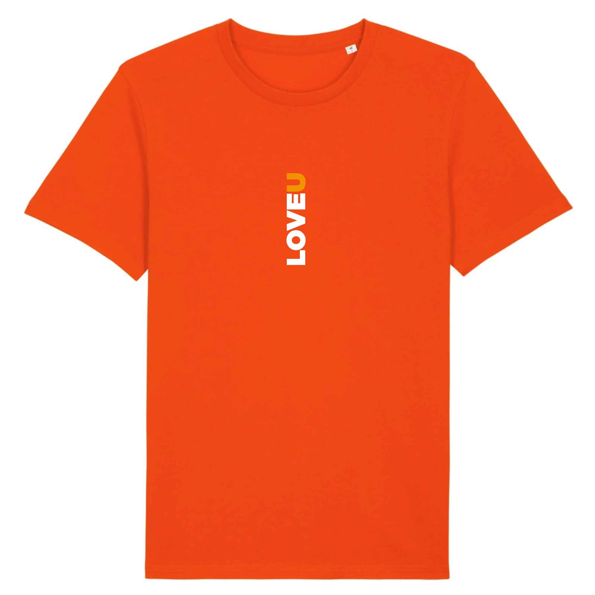 T-shirt unisexe orange LOVE YOU - Collection Saint-valentin