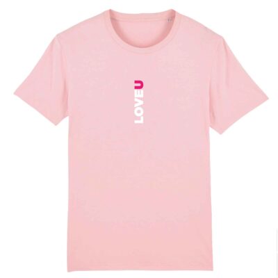 T-shirt unisexe rose LOVE YOU - Collection Saint-valentin