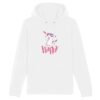 Sweat à capuche blanc HAPPY LICORNE hoodie Bio en couleur