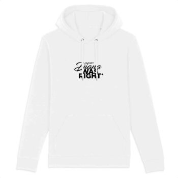 Sweat à capuche blanc et noir Unisexe en coton bio DIANA - Collection hoodie inspirant