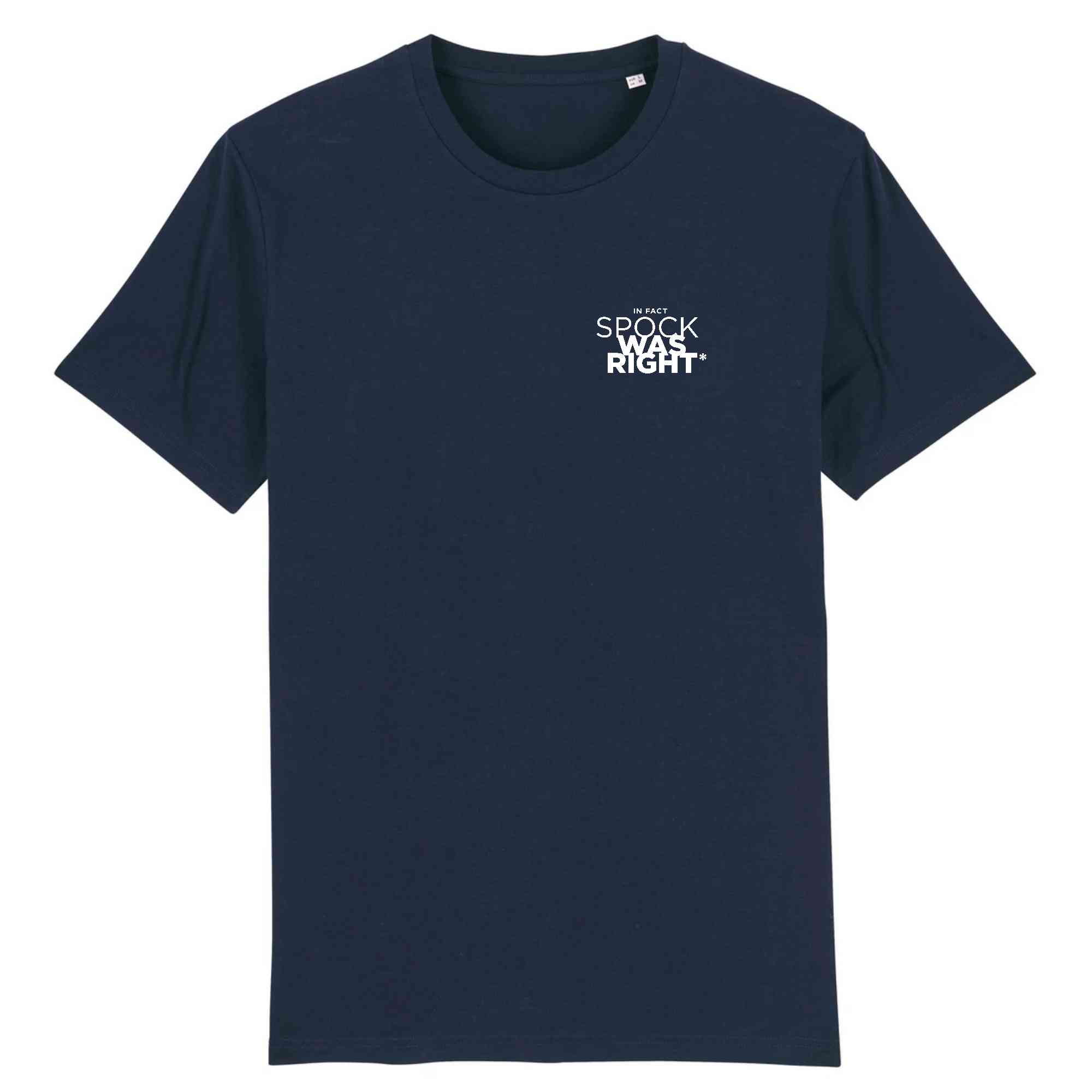 T-shirt bleu unisexe SPOCK WAS RIGHT - Spock avait raison collection sweat inspirant