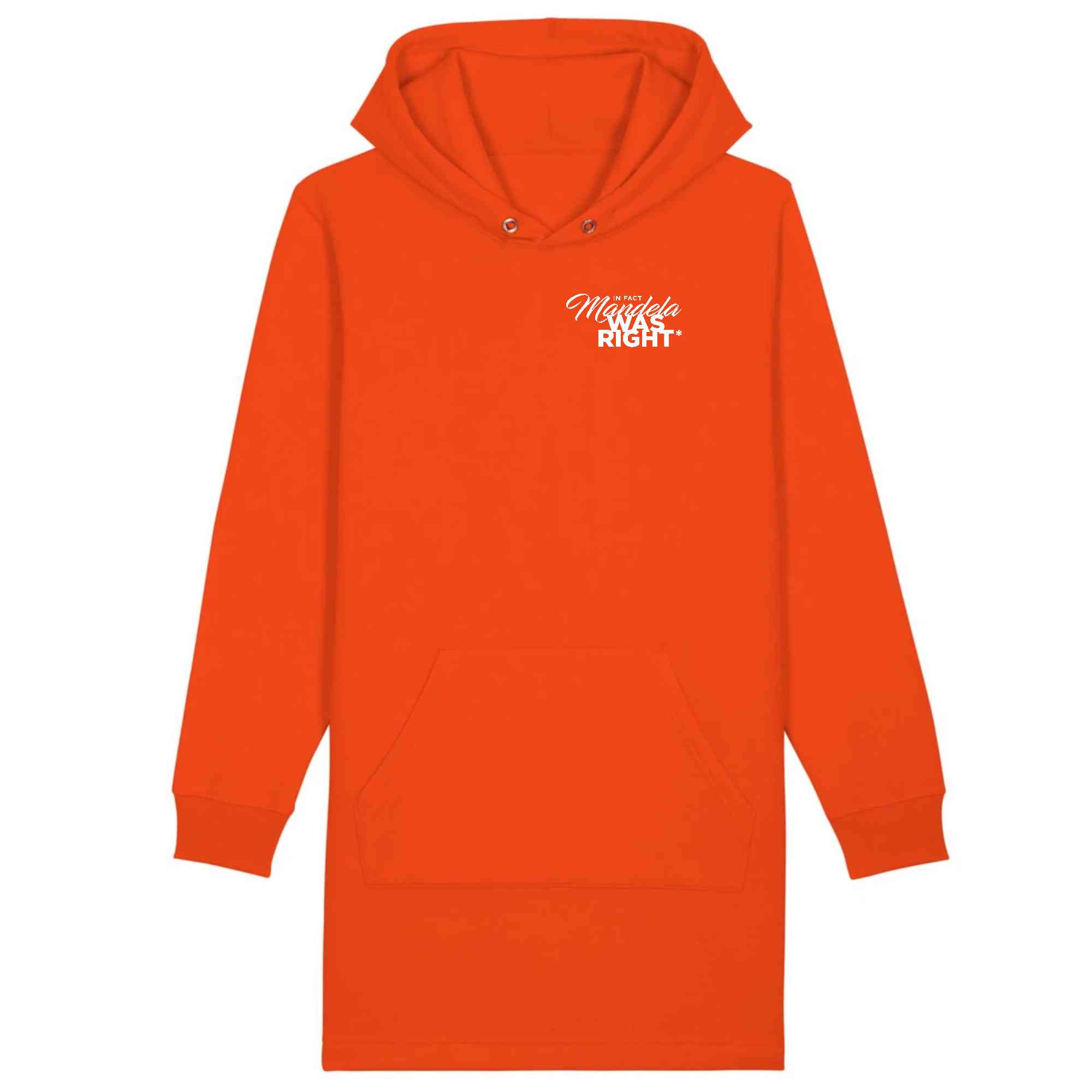 Robe sweat à capuche orange en coton bio - Collection sweatshirt femme inspirant